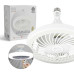 Ventilador com Luminária LED Bocal E27 – 3 Níveis de Luz e Vento, Controle Remoto, Fácil Instalação