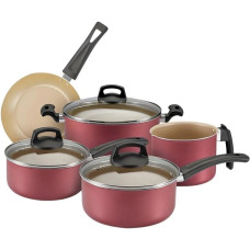 Conjunto De Panelas Antiaderente 5 Peças Com Tampa De Vidro